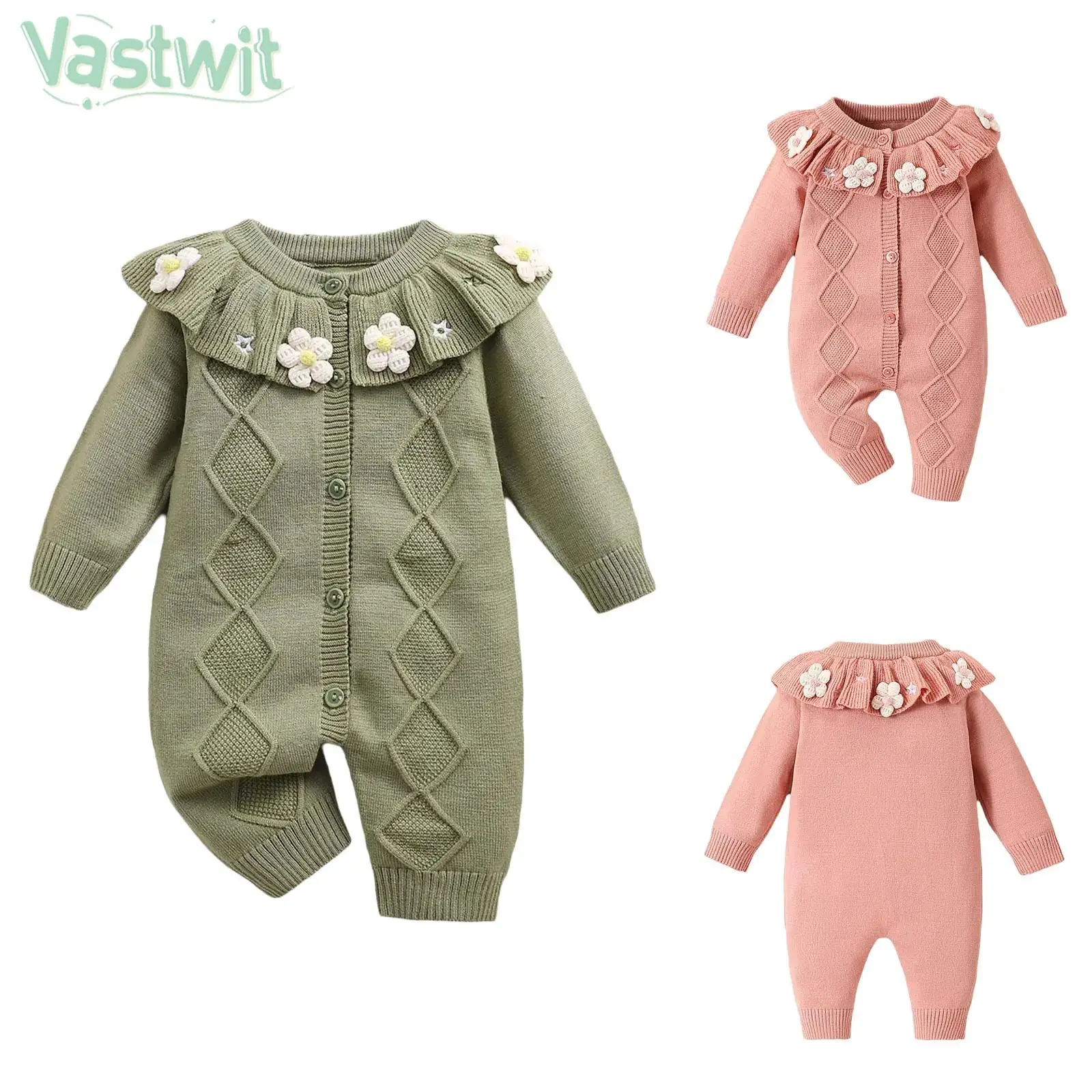 

Милый милый вязаный свитер с длинными рукавами и рюшами для маленьких девочек, боди, костюм для фотосессии на день рождения