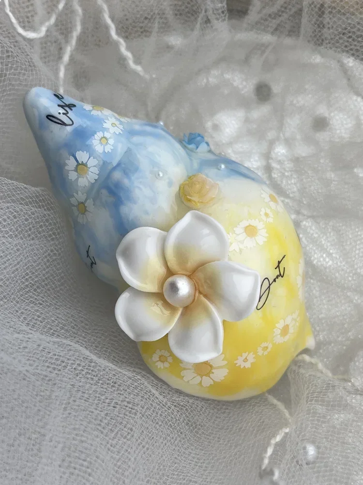 Shell conch peeling green pearl conch hermit crab rolls shell fish tank  Handmade DIY decoration deck ornaments