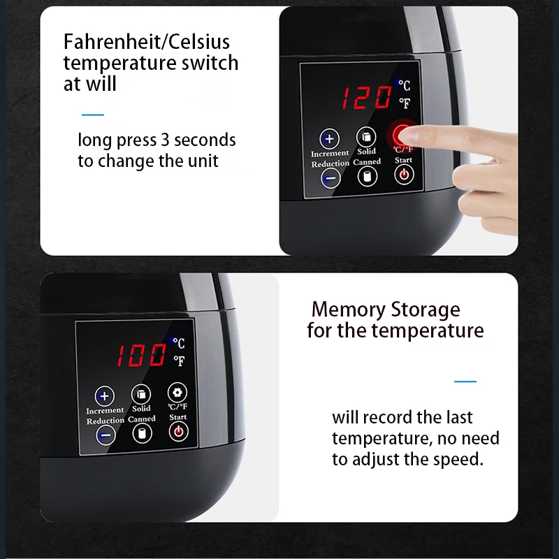 500CC Digital Display Salon Wax Machine All Body Hair Removal Electric Power Supply Heating Function
