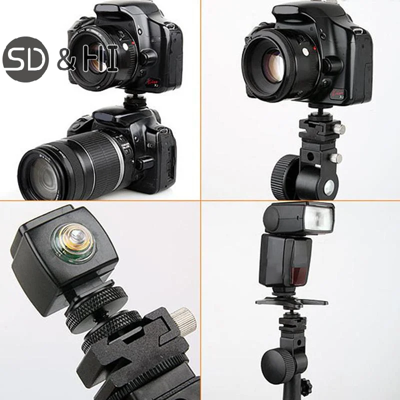 1/4 Double Conversion Screw Flash Metal Hot Shoe Mounts Camera Flash Adapter Upgrade Photography 2-in-1 General Components Tools