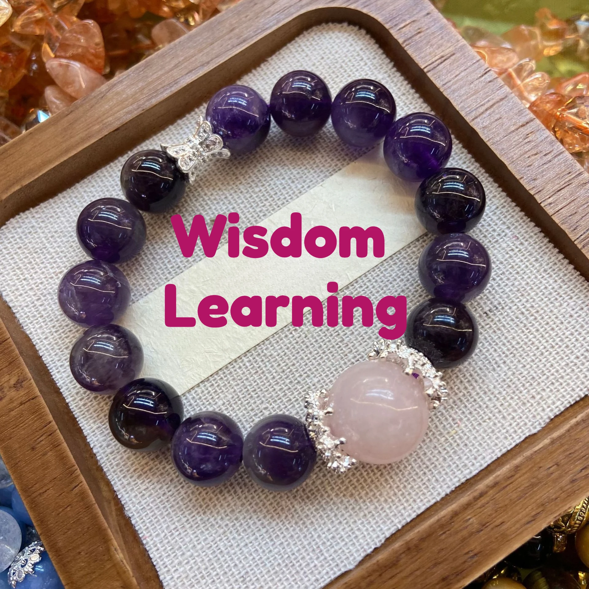 

12MM Natural Amethyst Bracelet Women's Royal Grape Purple Crystal Hand String Wisdom Academic Studies Wen Play Buddha Beads