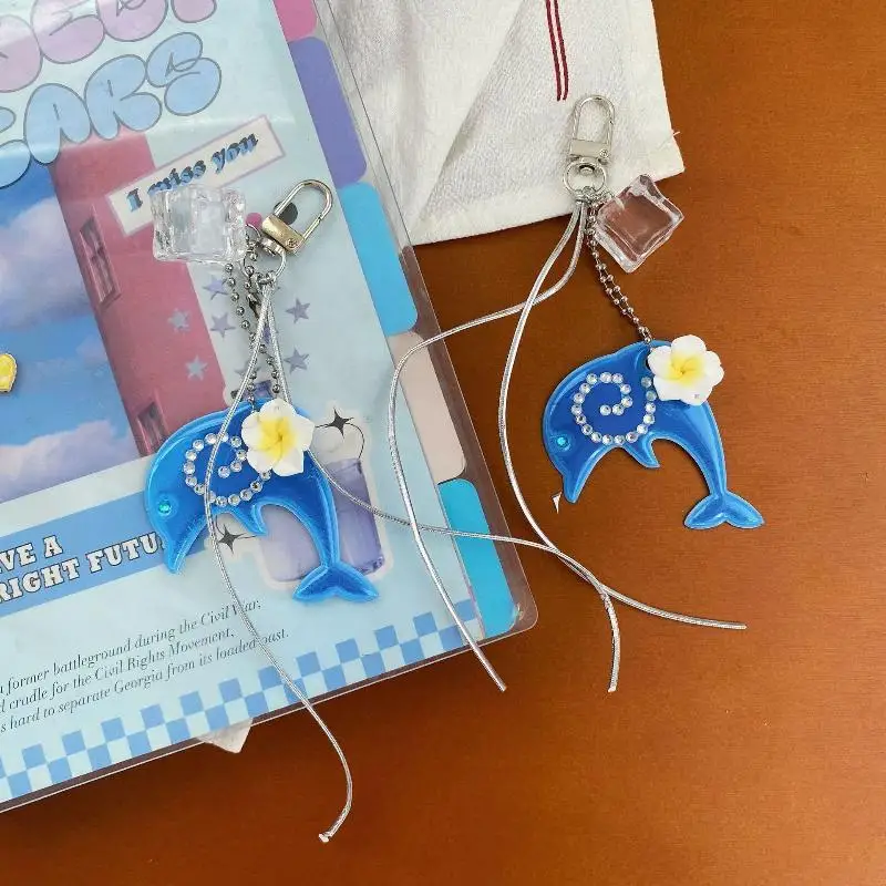 1PC Cute Korean-style Y2K Dolphin Keychain Vintage Cartoon Dolphin Pendant Charm Phone Strap For Bag Purse Backpack Decoration. view 5
