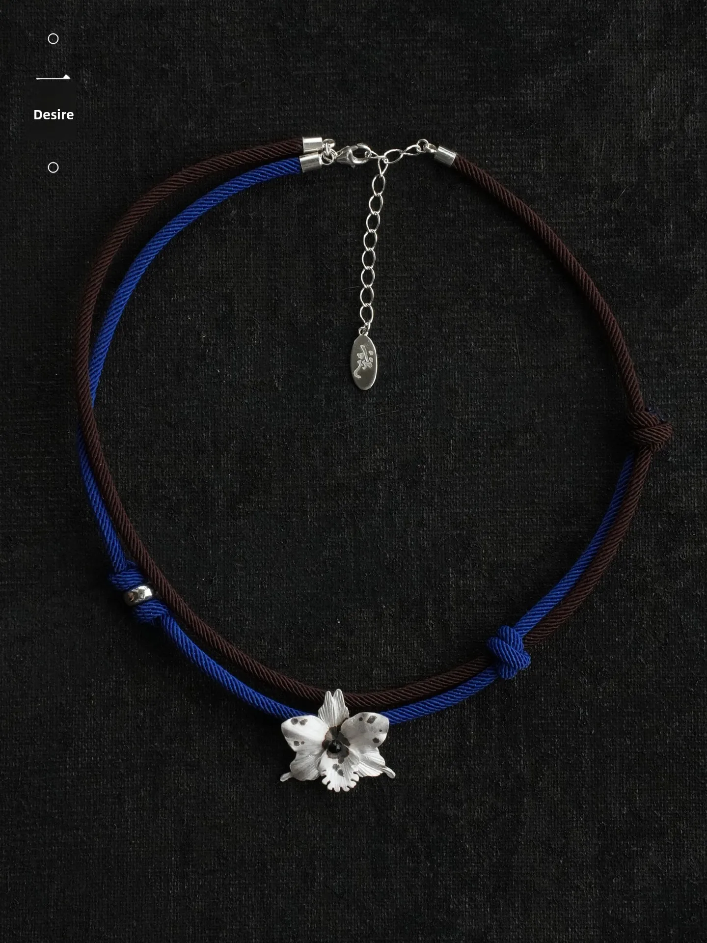 

Серебряное колье YIYU Orchid Series S925 ручной работы с бусинами и эффектом брызг чернил, модный серебряный аксессуар