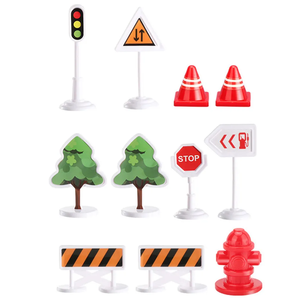 33Pcs Roadblock Scene Layout Accessories for City Diorama Construction Realistic Traffic Barrier Models for Kids Educational view 2