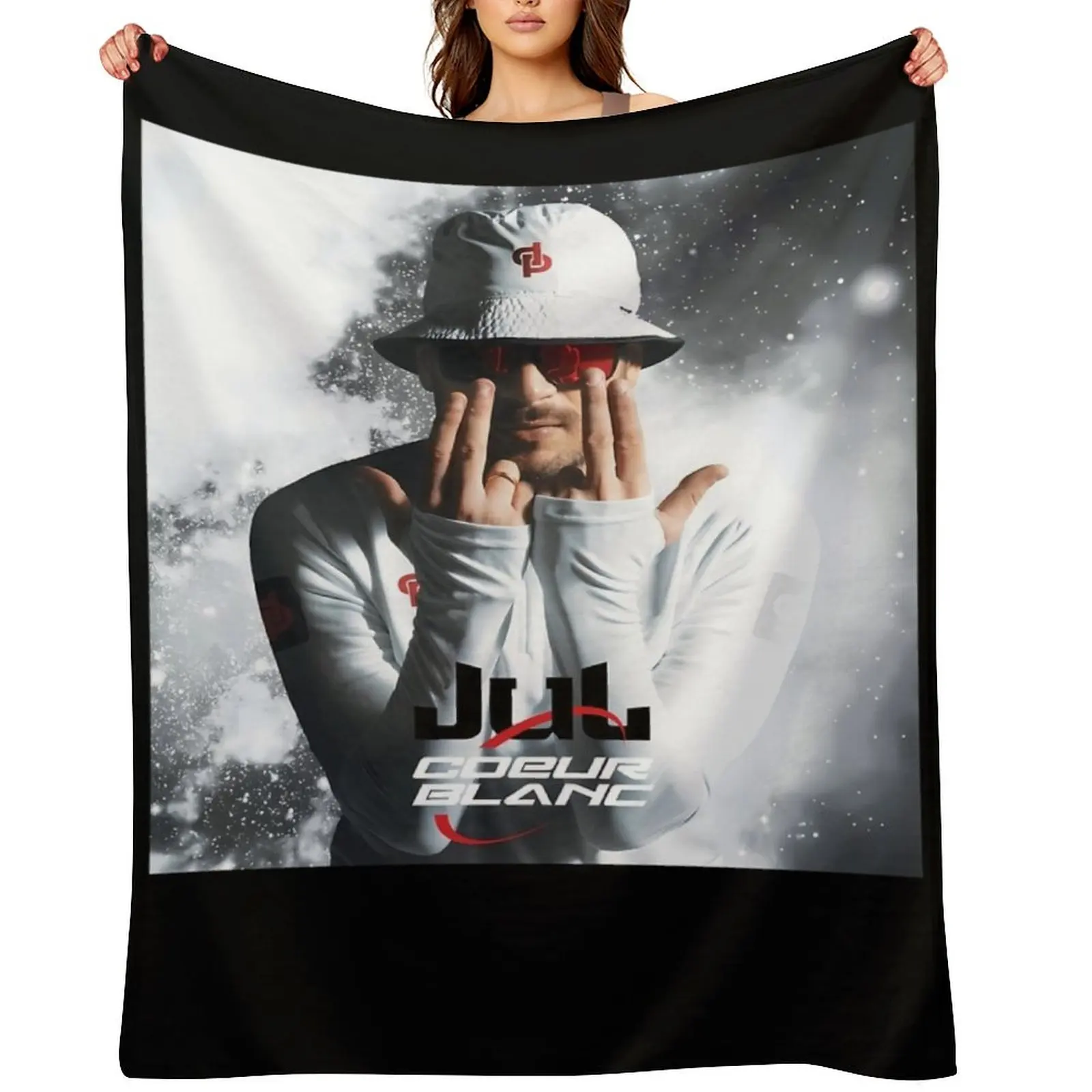 JUL WHITE HEART Throw Blanket sofa bed Multi-Purpose Hairy wednesday Blankets