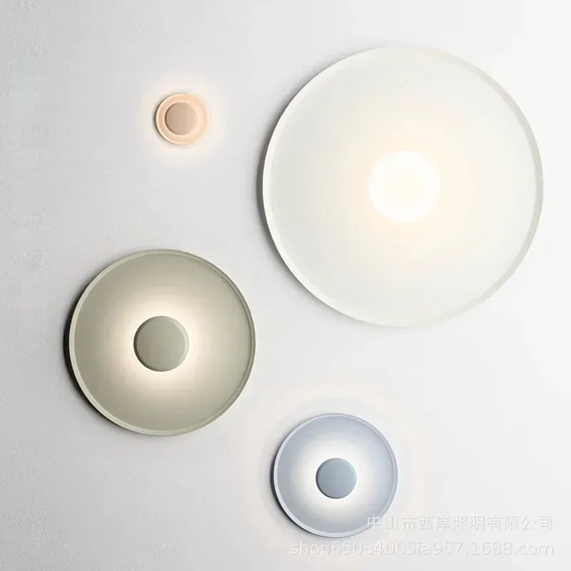 

Nordic Designer Macaron Circle Minimalist Ceiling Light Bedroom Bedside Reading Light Corridor Corridor Home Decor Wall Light