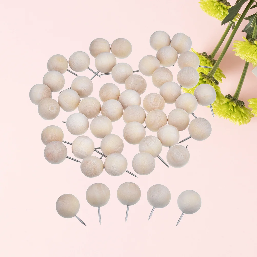 200 قطعة دبابيس خشبية لخريطة لوحة الفلين Pinning صور Thumbtack عرض الفن الحرفية الديكور استوديو المعرض المسامير