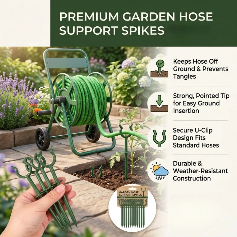 Garden Hose Holder 5Pcs Double Hose Guide Stake Support Rack Yard Watering Tool