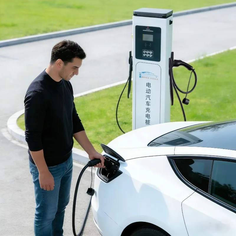 Wall Mounted DC Fast Charging Pile EV Charger Station 60kW CHAdeMO IP54 Factory Direct for Commercial Car Use