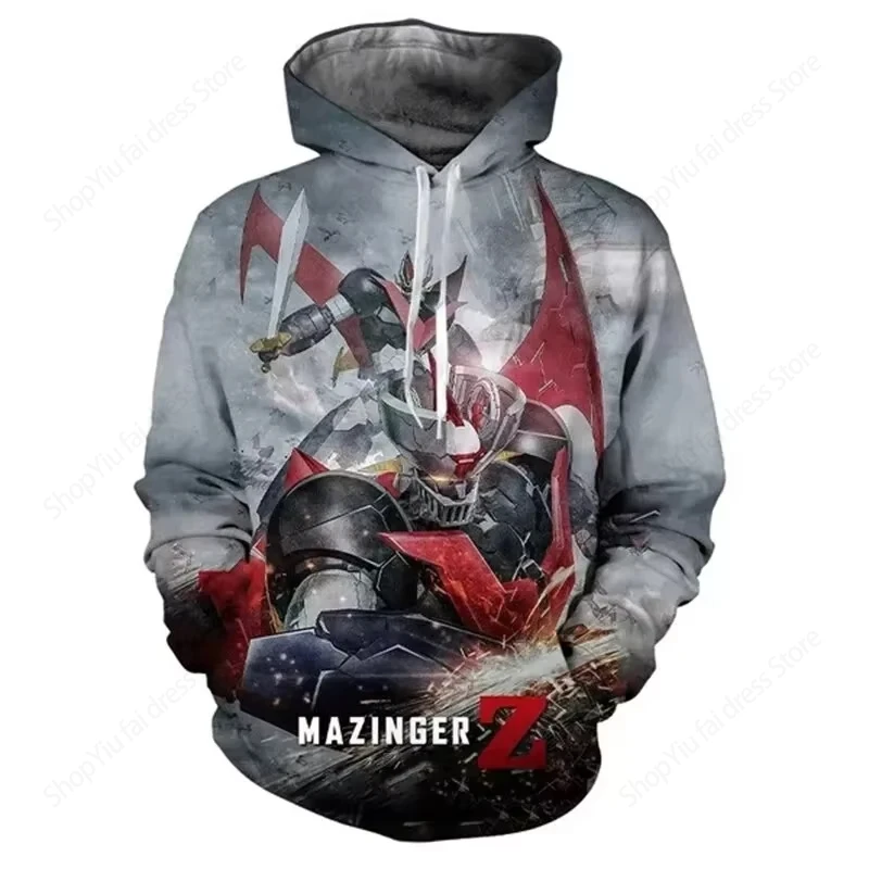 Mazinger Z Hoodies Anime Robot 3d Print Graphic Hoodies Men Fashion Oversized Hoodie Boy Coat Women Sweat Men Clothes Tracksuit