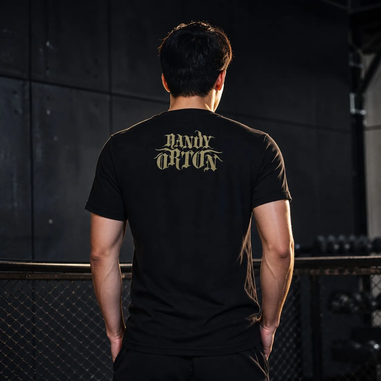 Black Crew Neck Mens RKO Wrestling Viper Snake Print Dual-Sided Hardcore Streetwear Wrestling Fan T-Shirt