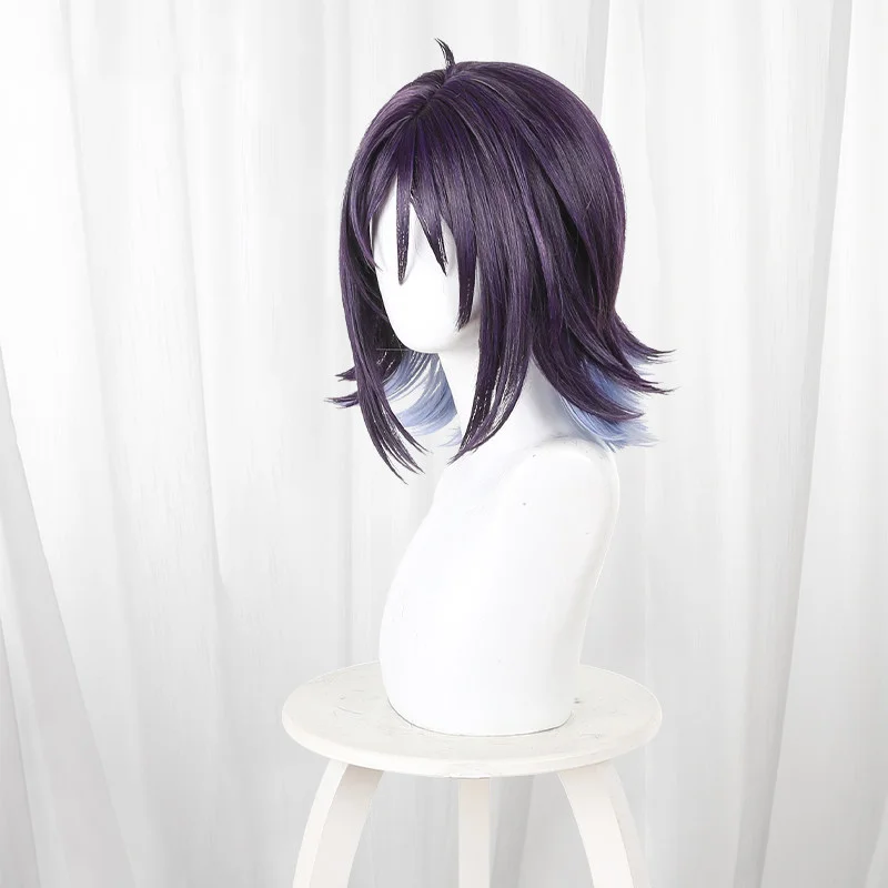 Anime Sakayori Iroha Cosplay Wig Sakayori Iroha Purple Fluffy Short Hair For Comicon Party Adult Women Men