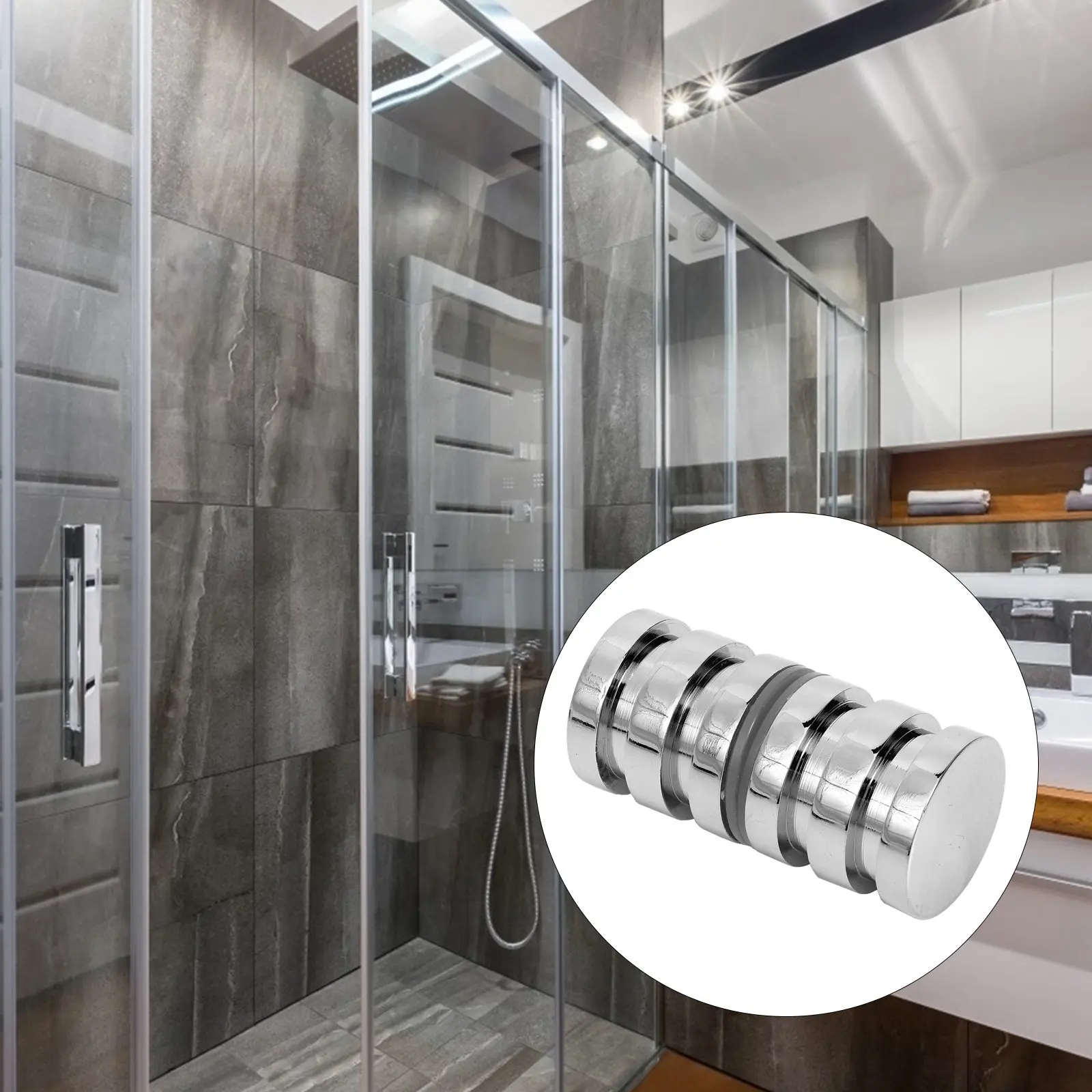 

Ручка для двери ванной комнаты из цинкового сплава, антикоррозийная, для стеклянных дверей, шкафов, душевых кабин, врезная, с одним отверстием