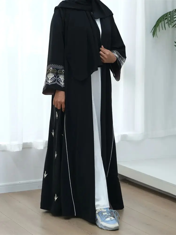 

Черное кимоно Abaya Дубай, Турция Ислам Мусульманское скромное платье Caftan молитвенная одежда Абая для женщин Caftan Robe Femme Musulmane