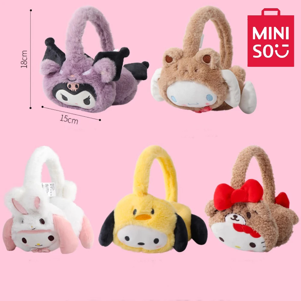 

Miniso Sanrios My Melody Cinnamoroll Kuromi понравились Hellokittys милые женские аниме наушники защищают от холода сохраняют уши теплыми