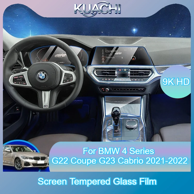 For BMW 4 Series G22 Coupe G23 Cabrio 2021-2022 Screen Protector LHD Tempered Glass Film Anti-Scratch HD Clear Car Accessories