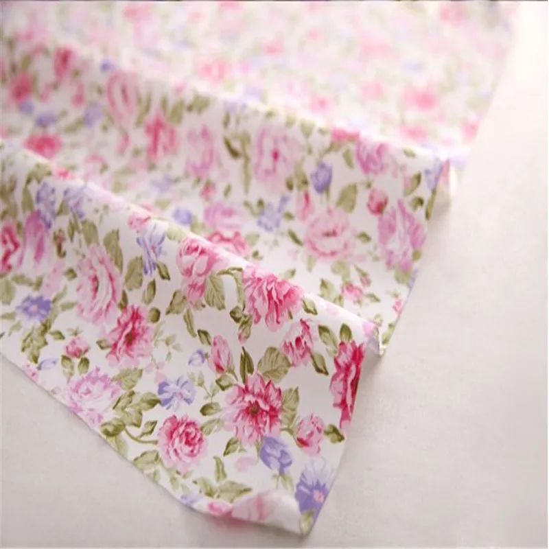 5 Pcs 40*50cm Pink Rose , Bowknot , Stripe Printed Cotton Fabrics Patchwork Sewing Cloth Quilting Handmade Needlework Material