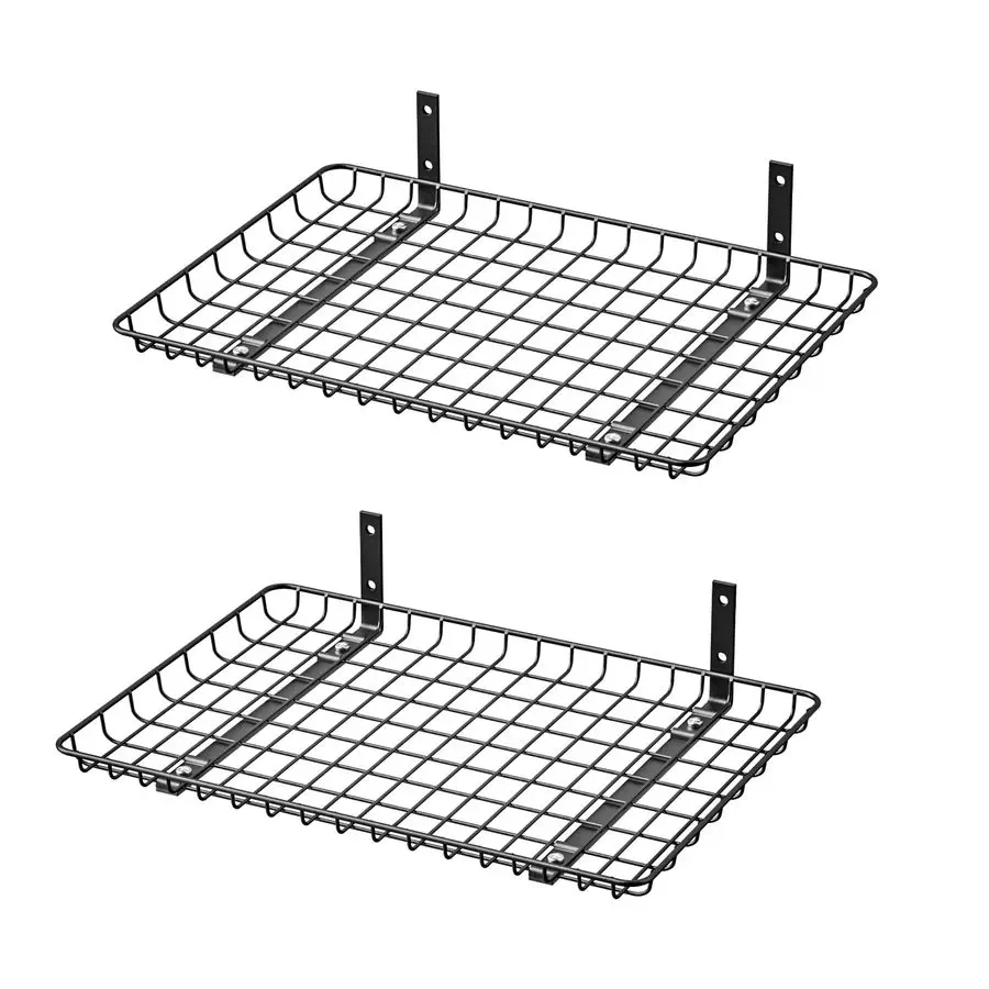 

Настенная полка для хранения, металлическая полка-стеллаж 24x12 дюймов, сверхпрочный настенный органайзер для гаража, кладовой, кухни, прачечной