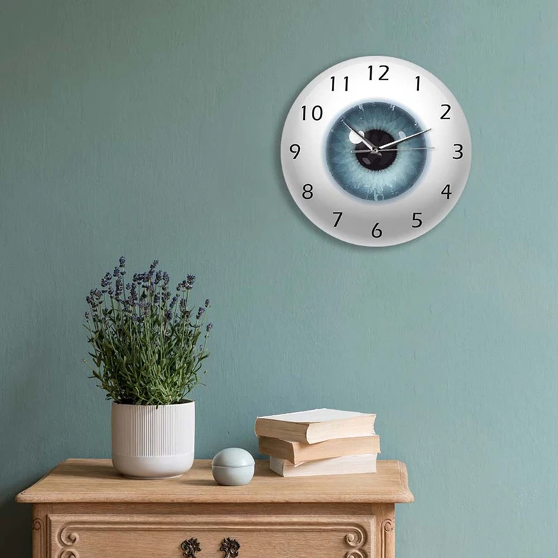 The Eye Eyeball With Beauty Contact Pupil Core Sight View Ophthalmology Mute Wall Clock Optical Store Novelty Wall Watch