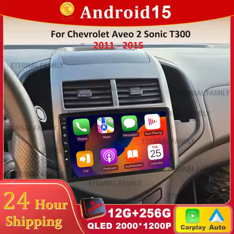 Android 15 Car Radio Multimedia Player For Chevrolet Aveo 2 Sonic T300 2015-2022 Autoradio CarPlay Navigation GPS Head unit BT