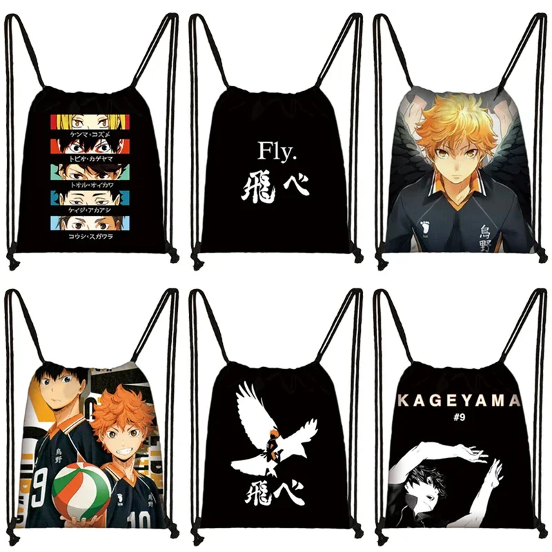 ¡Bolso con cordón estampado Anime Haikyuu MSBY Haikyuu! Mochila de voleibol Shoyo Oya Oya Oya bolsa de almacenamiento al aire libre soporte para zapatos mochila