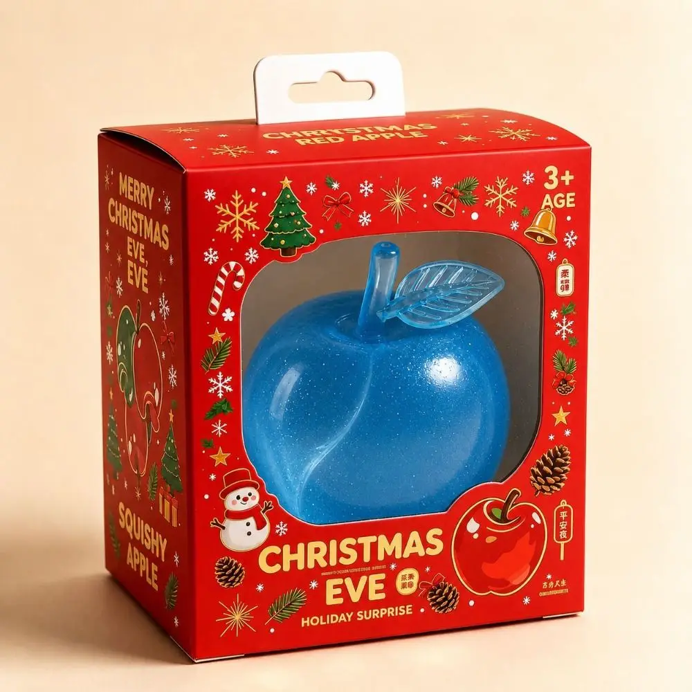 Soft TPR Christmas Squeeze Transparent Glitter Sequins Fruits Squishy Kneading Mini Glitter Squeeze Ball Desktop