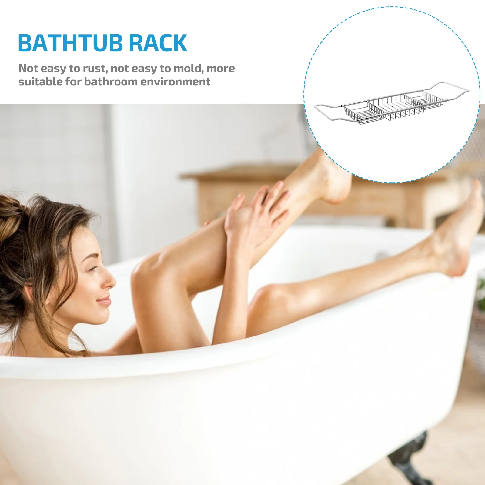 Bathtub Shelf Self Home Tray Shower Holder Push Cart Rack Bathroom Cell Phone Accessories Table Storage