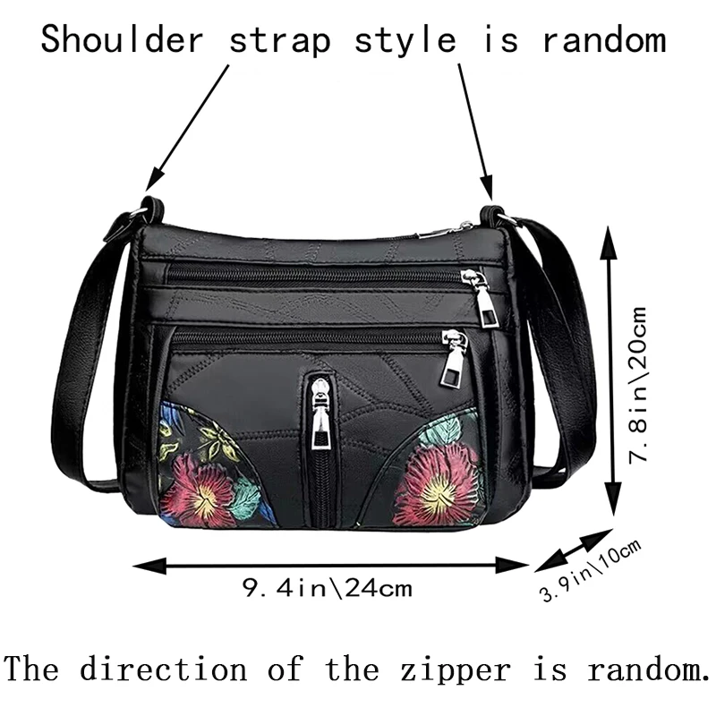The Lady's Crossbody Bag Is Made of PU Material and Features Printed Patterns, Perfect for Traveling and Shopping.