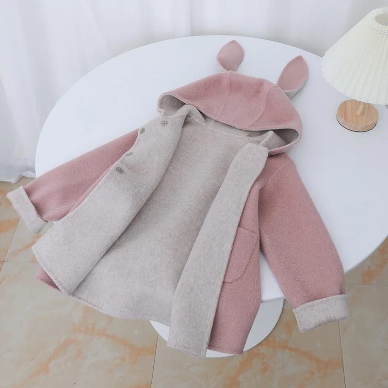 2026 Autumn/Winter New Thickened Children's Medium to Long Cartoon Cute Rabbit Fur Coat