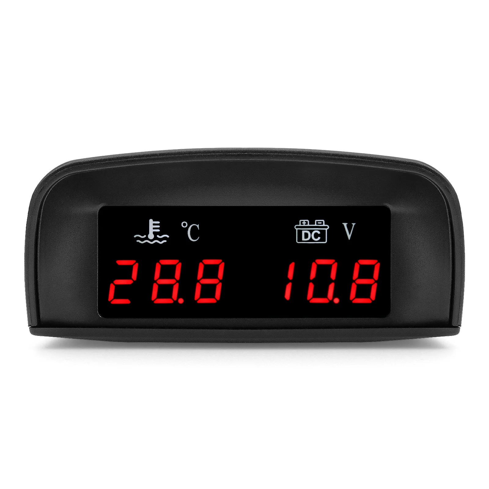 12V/24V 2in1 Car LCD Water Temperature Meter Thermometer Voltmeter Gauge Temp & Voltage Meter + NPT1/8 Sensor Adapter 26~40mm