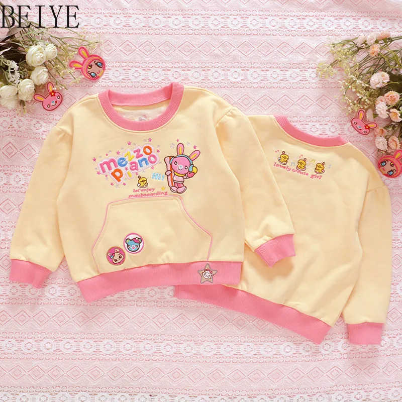 New Arrival Kids Clothing Autumn Sweatshirt Cartoon Terry Long Sleeves Tops Winter Wear Crew Neck Pullover Girls' Hoodies