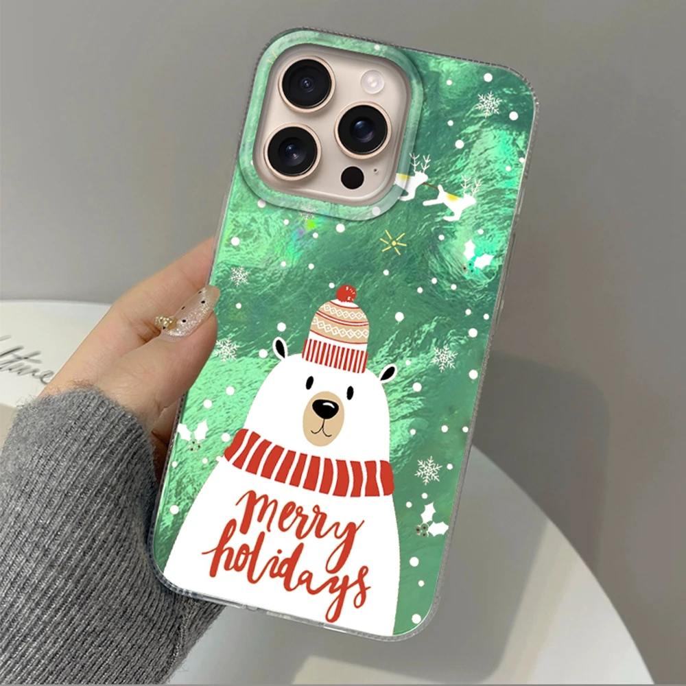 Christmas Snowman Cartoon Phone Case For Apple iPhone 16 15 14 13 11 12 Pro Max 16e 7 8 Plus X XS XR SE Girls Funda Cover Coque