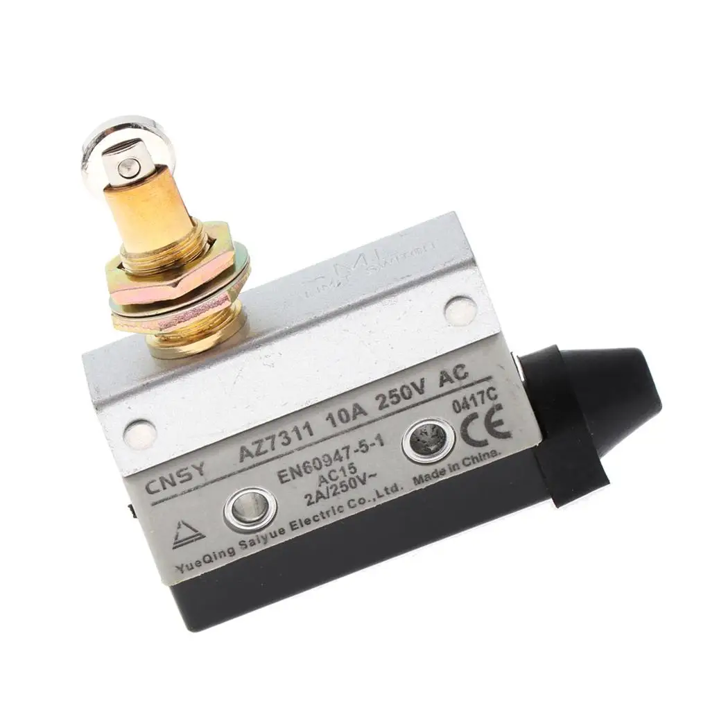 Panel Mount Micro Limit Switch AZ7311 Short Lever Roller Plunger 10A 250V AC Durable ABS Plastic Component