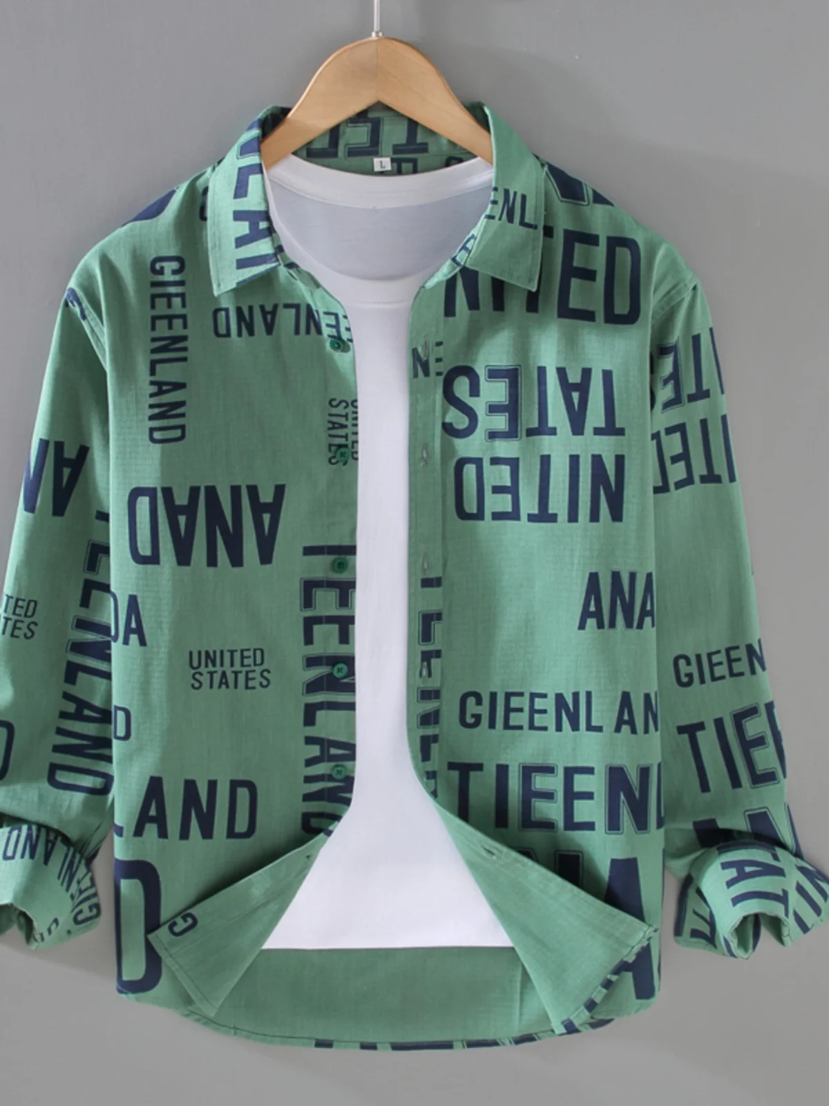 

Модная мужская рубашка с длинным рукавом, повседневная свободная рубашка с буквенным принтом, весенне-летняя модная верхняя одежда для молодежи, весна 2023 г.