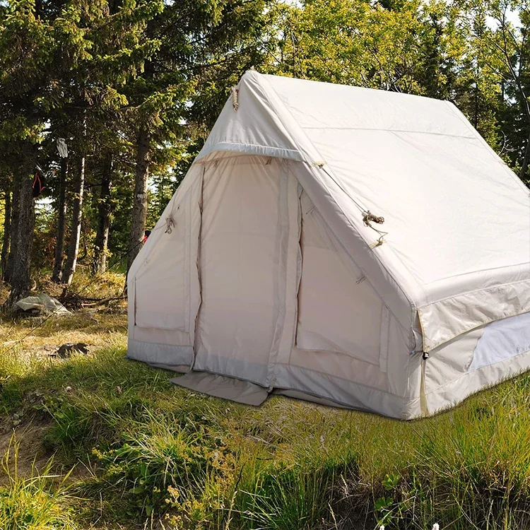 2026 4 Season Air Tent Family Cabin House Self-Supporting Glamping Oxford Cloth Automatic Inflatable Glamping Tent with Pump