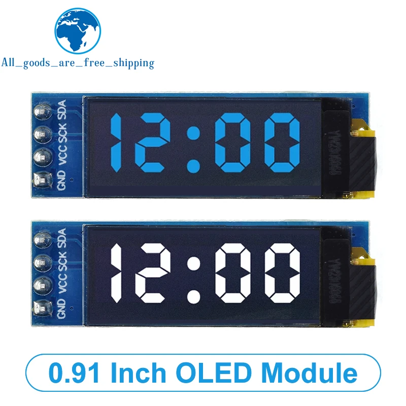 

TZT 0.91 Inch OLED Module 0.91" White Blue 128X32 LCD LED Display 0.91" IIC Communicate for Arduino