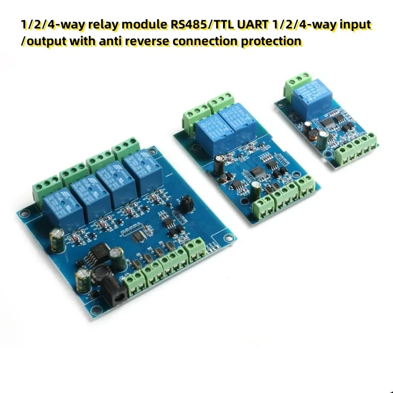 1/4 relay module RS485/TTL UART 1/4 input and output with anti reverse connection protection