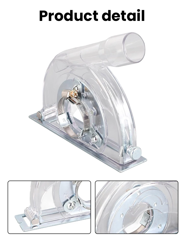 Dust Extractor Cutting Guard Suitable For 4-5" Diameter Angle Grinder And 3"/4"/5" Saw Blades Transparent Grinding Dust Cover