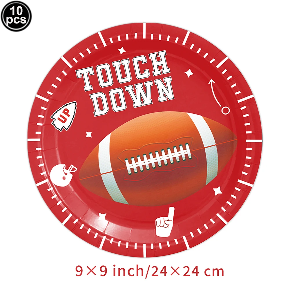 American Football Party Tableware Paper Plates Napkins Rugby Sports Themed Baby Shower Decoration Boy Men Football Party Supplie