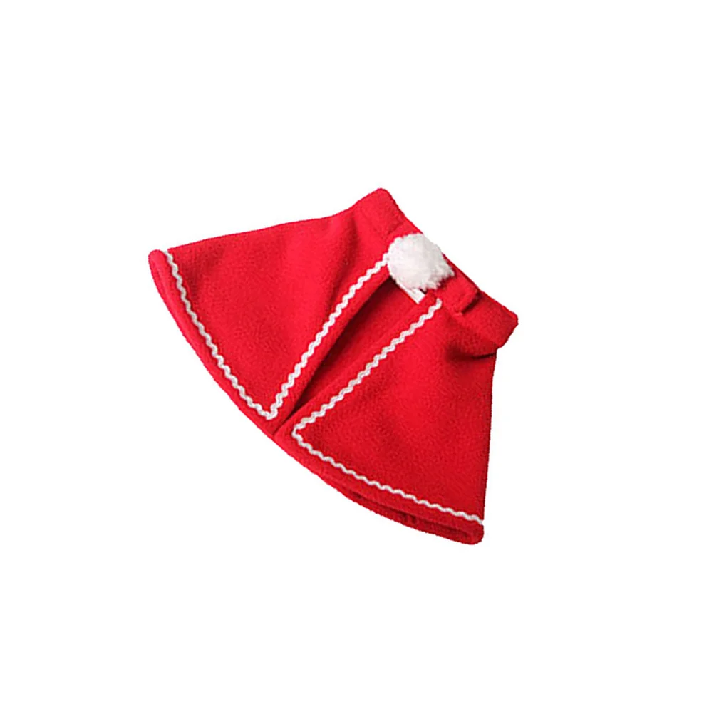 Dog Cloak Christmas Pet Costumes Red Polar Fleece Pet Cape Cat Halloween Costume Pet Apparel Size S (Red)