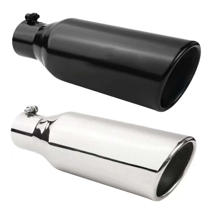 Universal Car Exhaust Systems Muffler Decoration Chrome Tail Pipe Car Styling Car Exhaust Trim Muffler Pipe Tail Stainless Steel view 5
