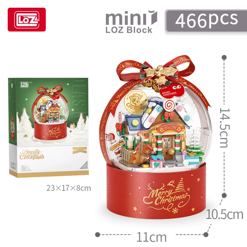 LOZ-1306 Bobo Ball Sapin de Noël Maison de Noël Modèle créatif du Père Noël a assemblé des jouets de bloc de Noël pour enfants de filles