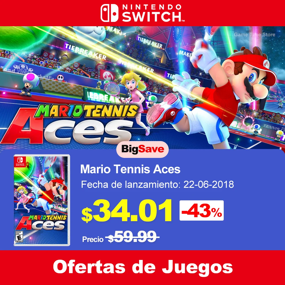 Mario Tennis Aces Nintendo Switch Game Deals 100% Official Physical Game Card Support 1-4 Players for Nintendo Switch Console