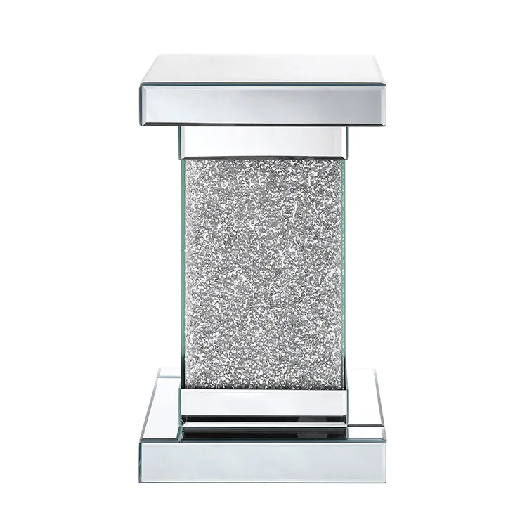 

Nordic small living room l Nordic silver mirror coffee table with led light atmosphere coffee table blue light crea