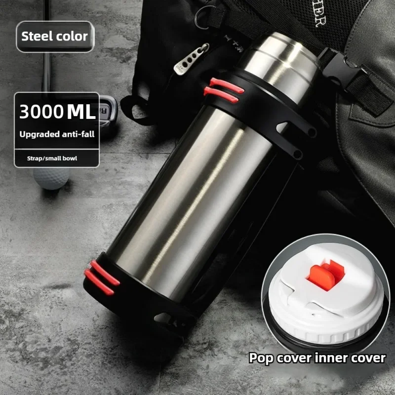 

True Stainless Steel Vacuum Flask Large Capacity Insulated Water Bottle for Outdoor Travel Camping Keep Warm and Cold