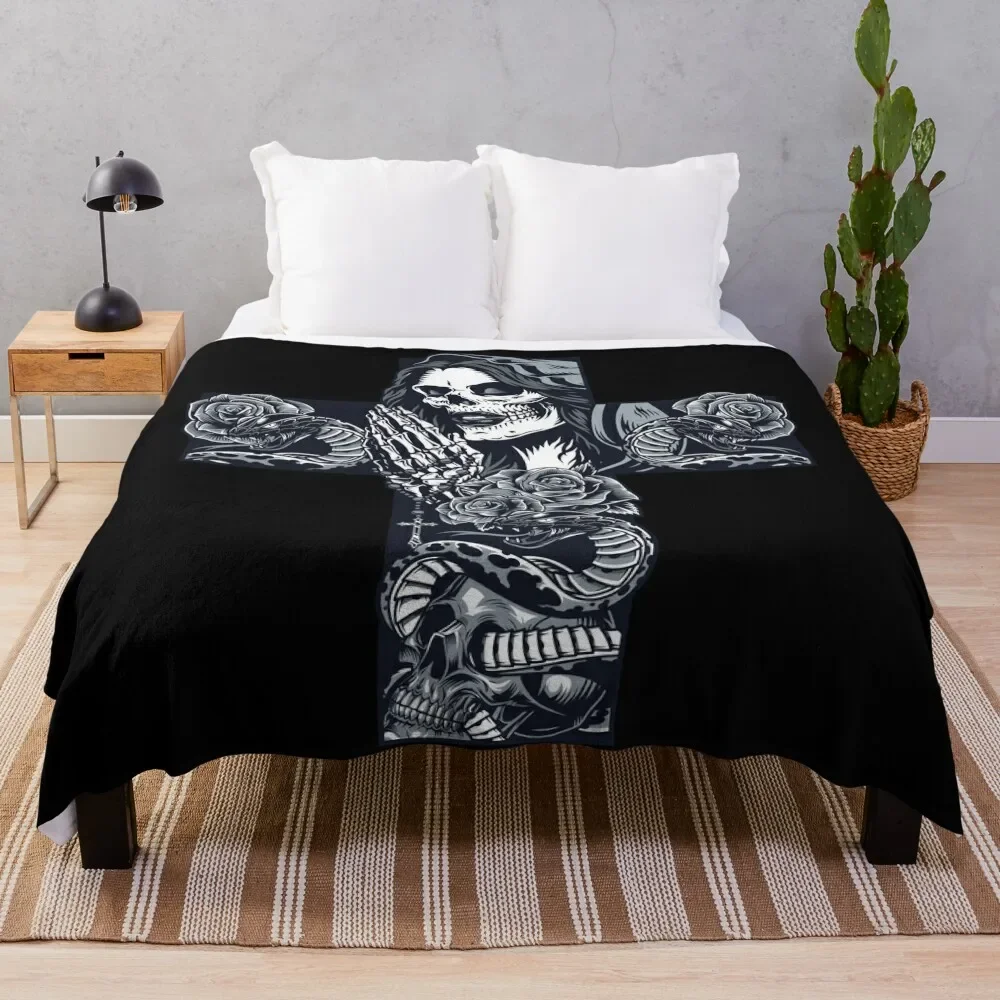 Santa muerte Throw Blanket Bed linens Decorative Beds Sleeping Bag Blankets