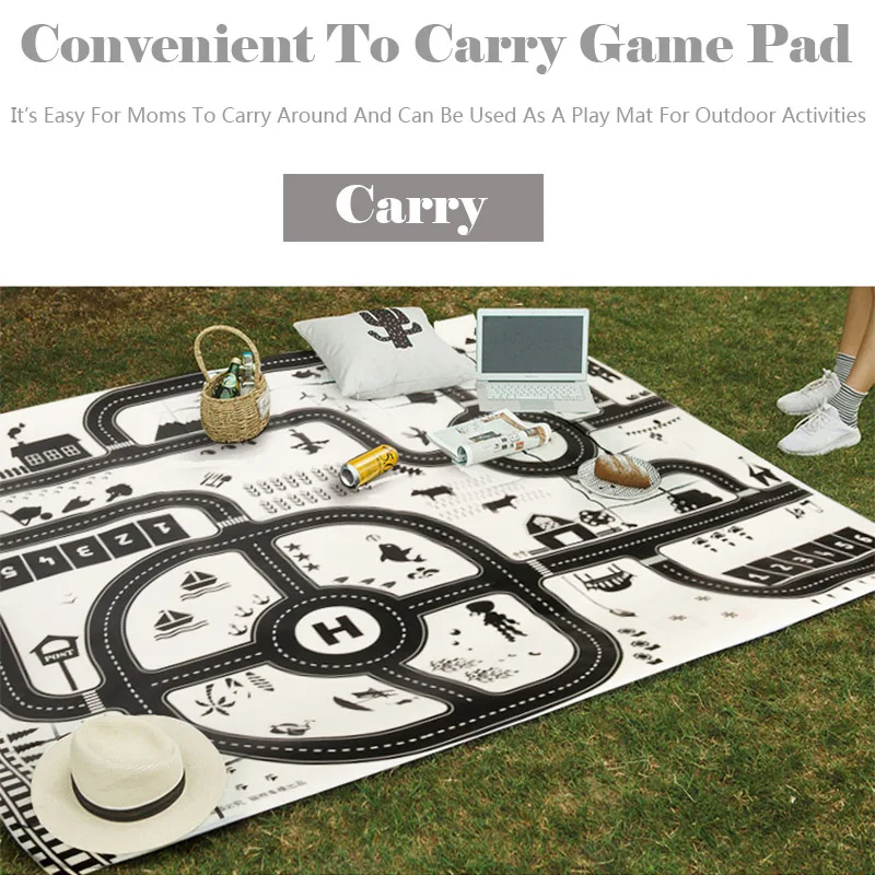 83*58 cm/130*100 cm Straße Matte Kinder Verkehrs Auto Karte Pädagogisches Spielzeug Straße Kunststoff Teppich Playmat für Matten Stadt Kinder Spielzeug Spiele – Detail 10
