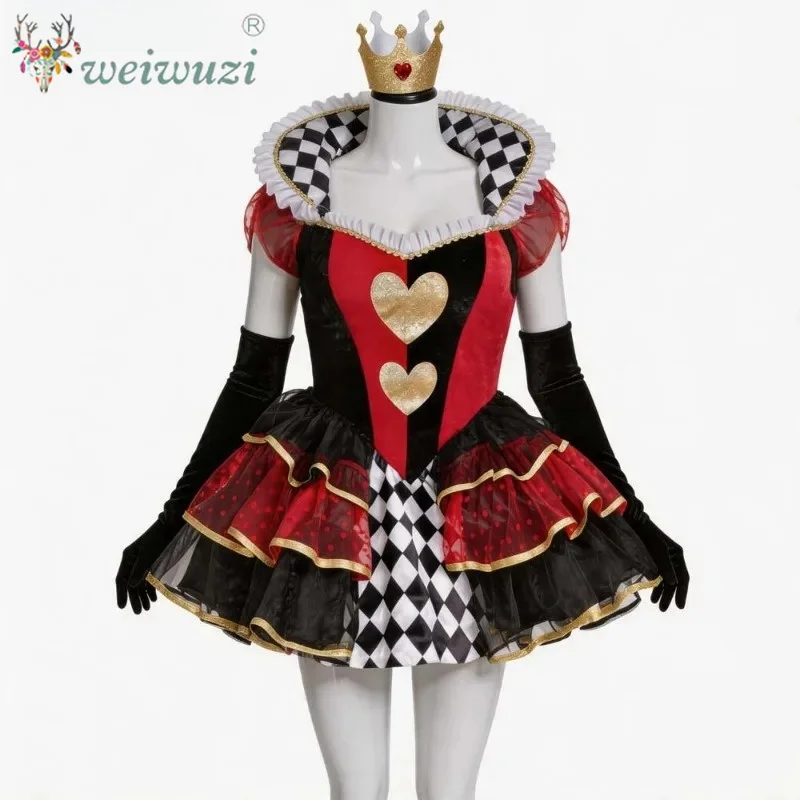 deluxe-womens-queen-of-hearts-poker-cosplay-costume-alice-in-wonderland-halloween-party-peach-heart-princess-fancy-short-dress