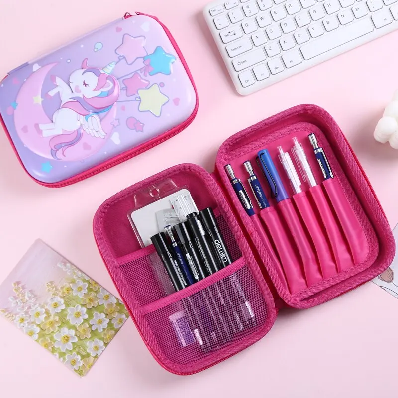 3D EVA Cute Pencil Case Cartoon Stationery Box Girls Color Pencil Box Student Pen Case School Supplies Gifts Ipad Case