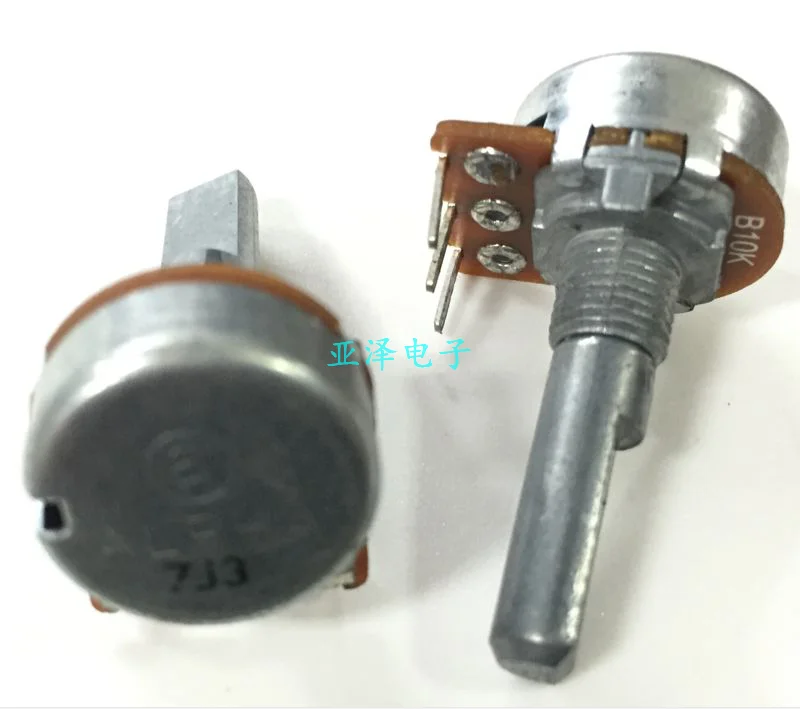 Taiwan ALPHA16 single potentiometer three pin position B10K half axis length 25MM inner bent pin